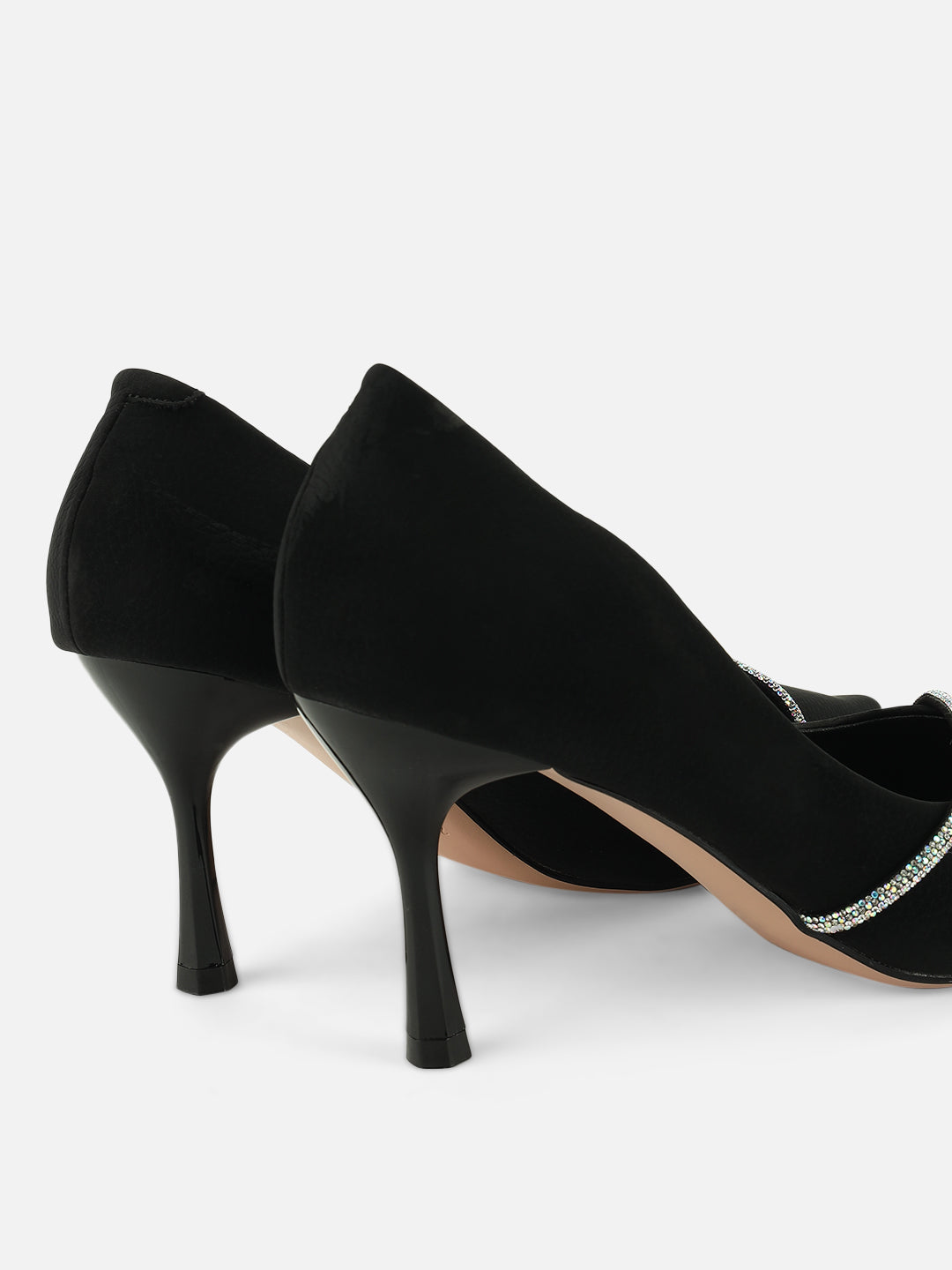 Grace in Every Step: Beatnik Embellished Stiletto Black Pumps