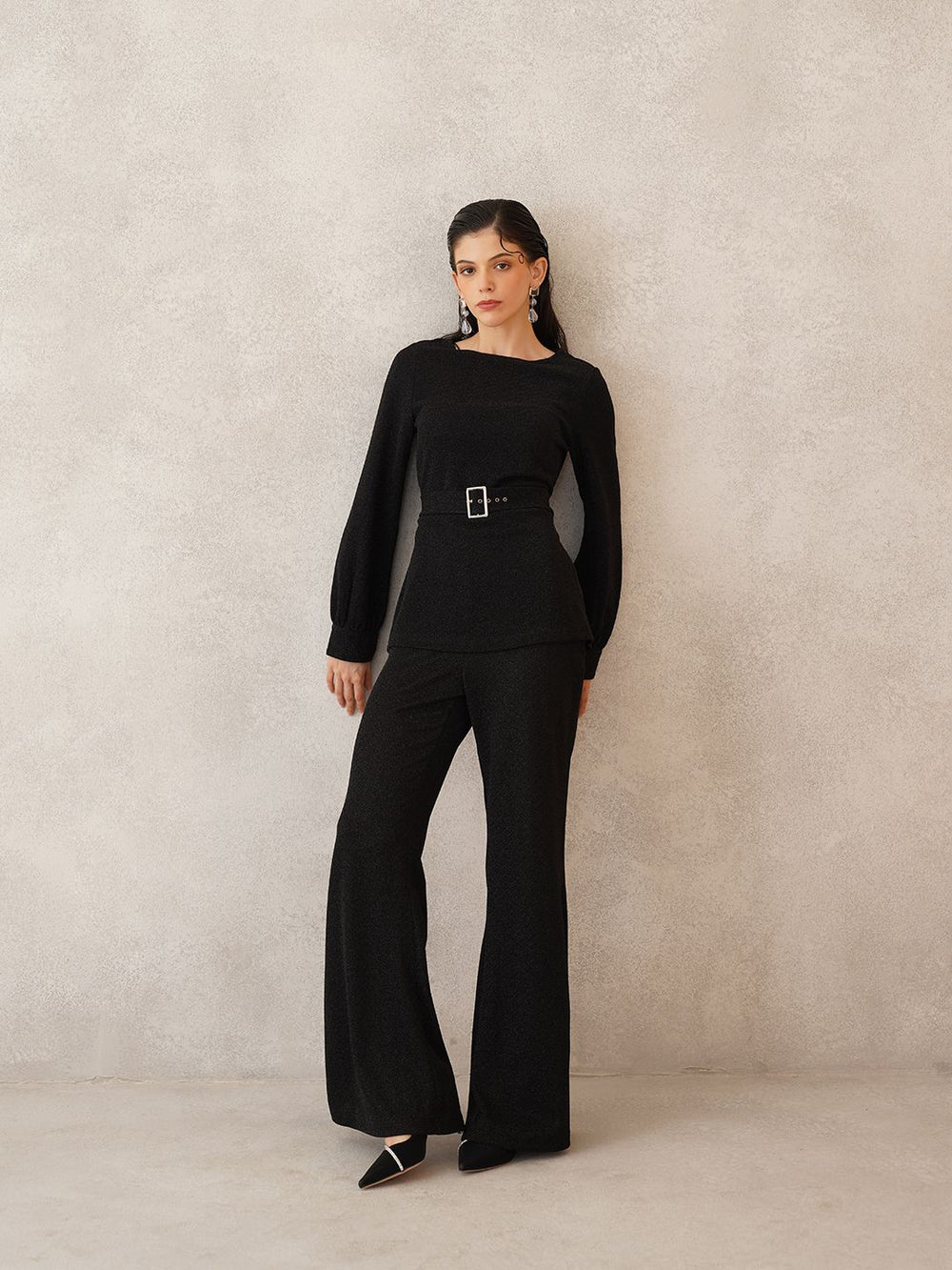 Two Piece Black Womens Coords Beatnik