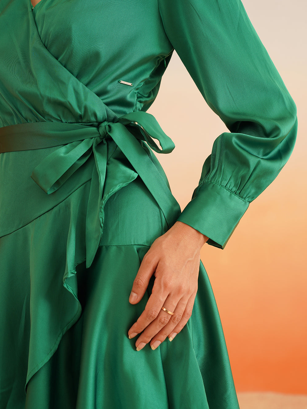 Beatnik Green Wrap Dresses Beatnik