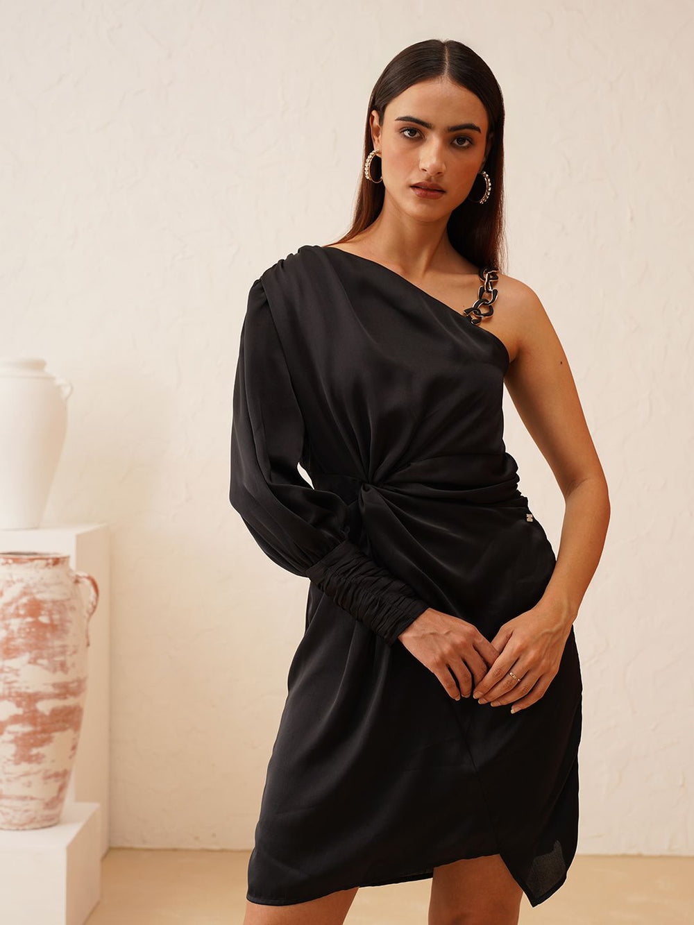 Beatnik Black One Shoulder Dresses Womens Dresses Beatnik