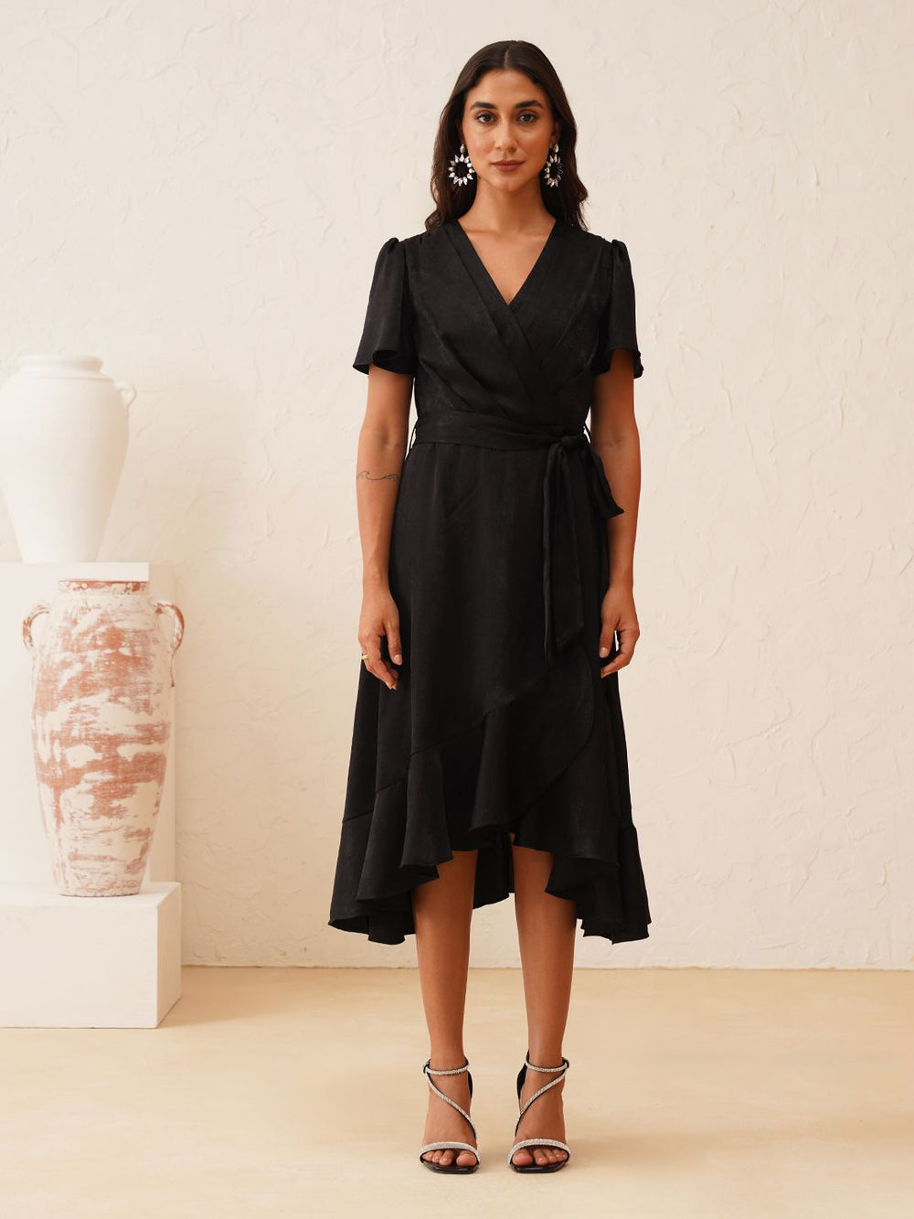 Beatnik Black Wrap Dresses Womens Dresses Beatnik