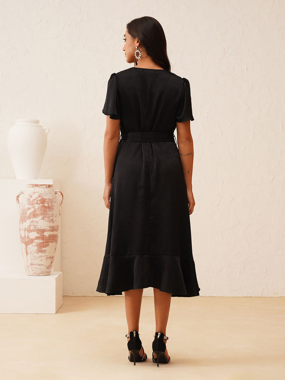 Beatnik Black Wrap Dresses Womens Dresses Beatnik