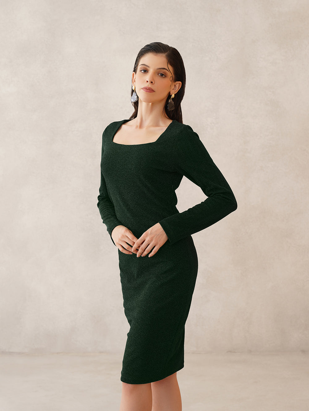 Sheath Green Womens Dress Beatnik