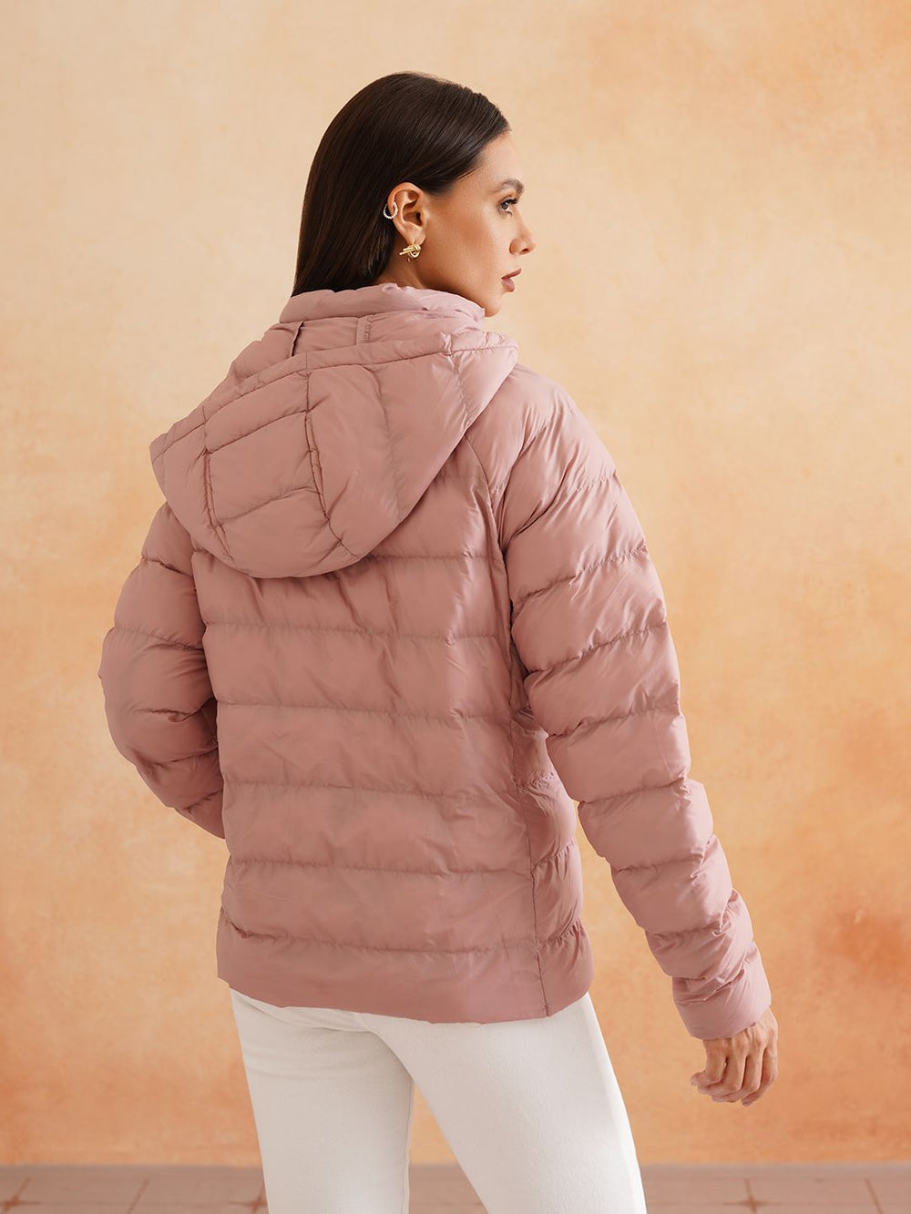 Pink Puffer Detachable Hood Jacket Beatnik
