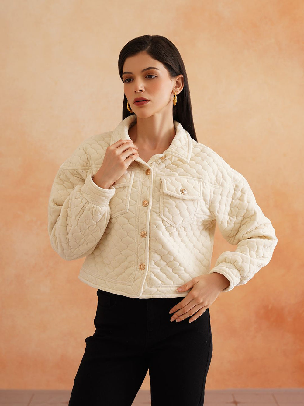 Off White Bomber Spread Collar Jacket Beatnik