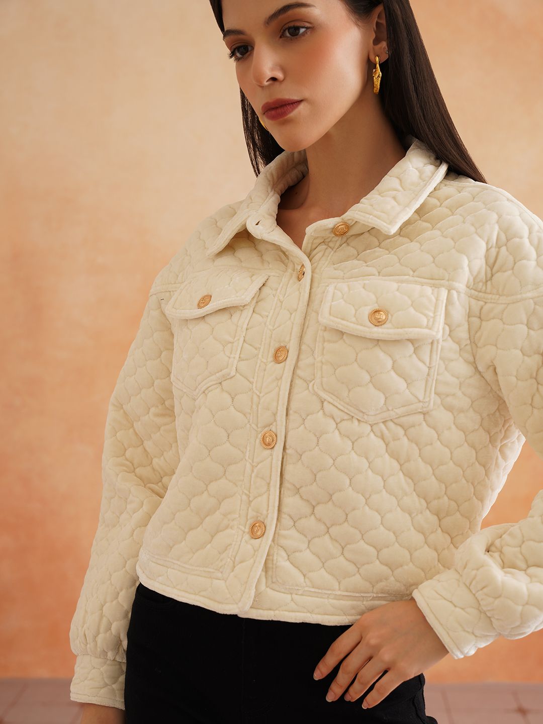 Off White Bomber Spread Collar Jacket Beatnik