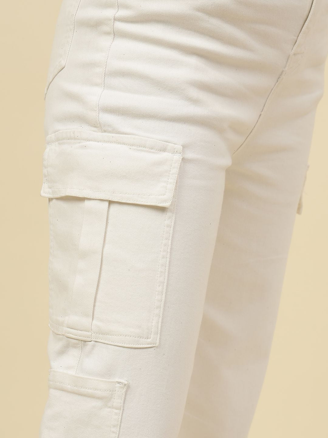White Cargo Stretchable Jean Beatnik