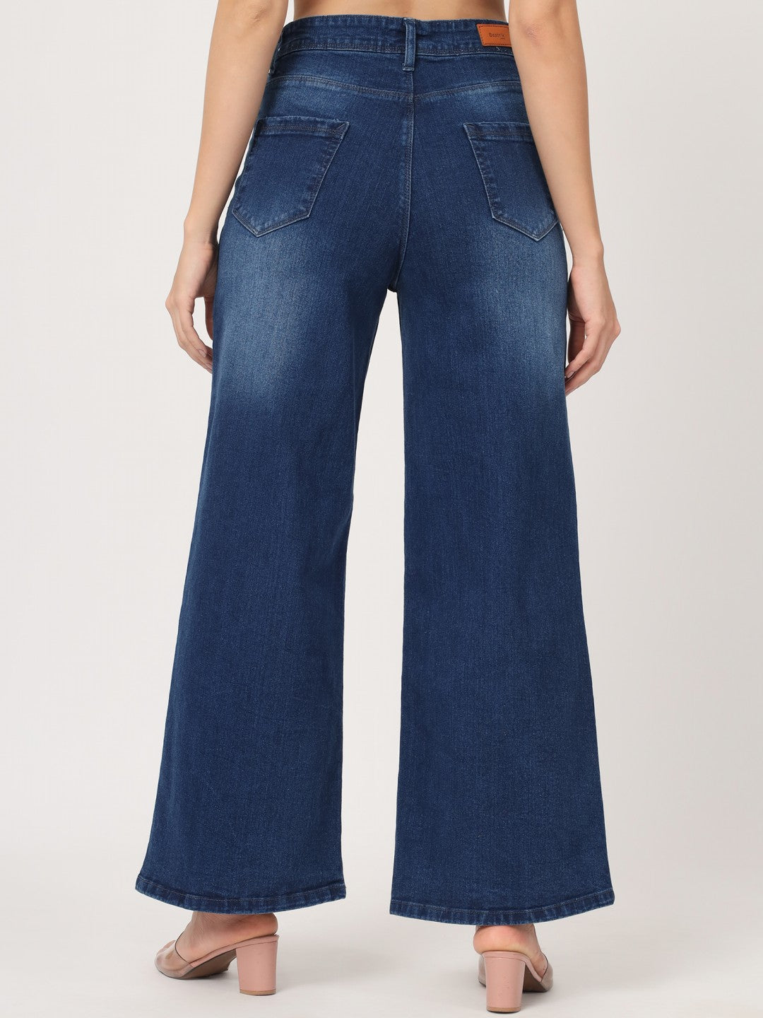 Beatnik Blue Wide Leg Womens Jeans Beatnik India