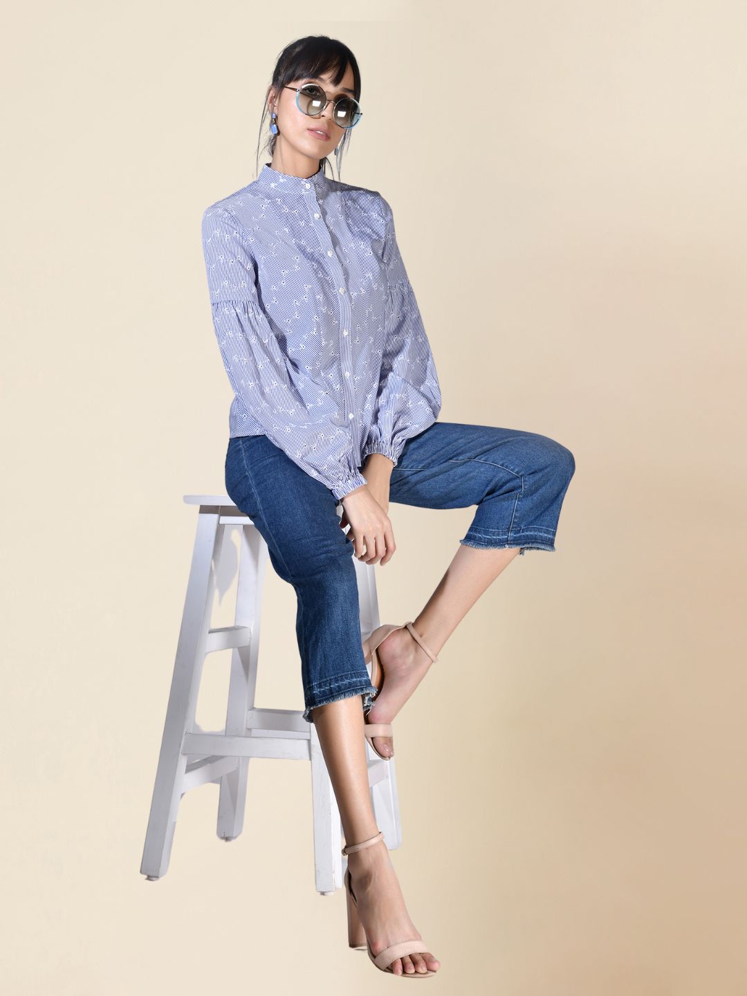 Beatnik Stripes Casual Wear Full Sleeve Western Shirt Beatnik India