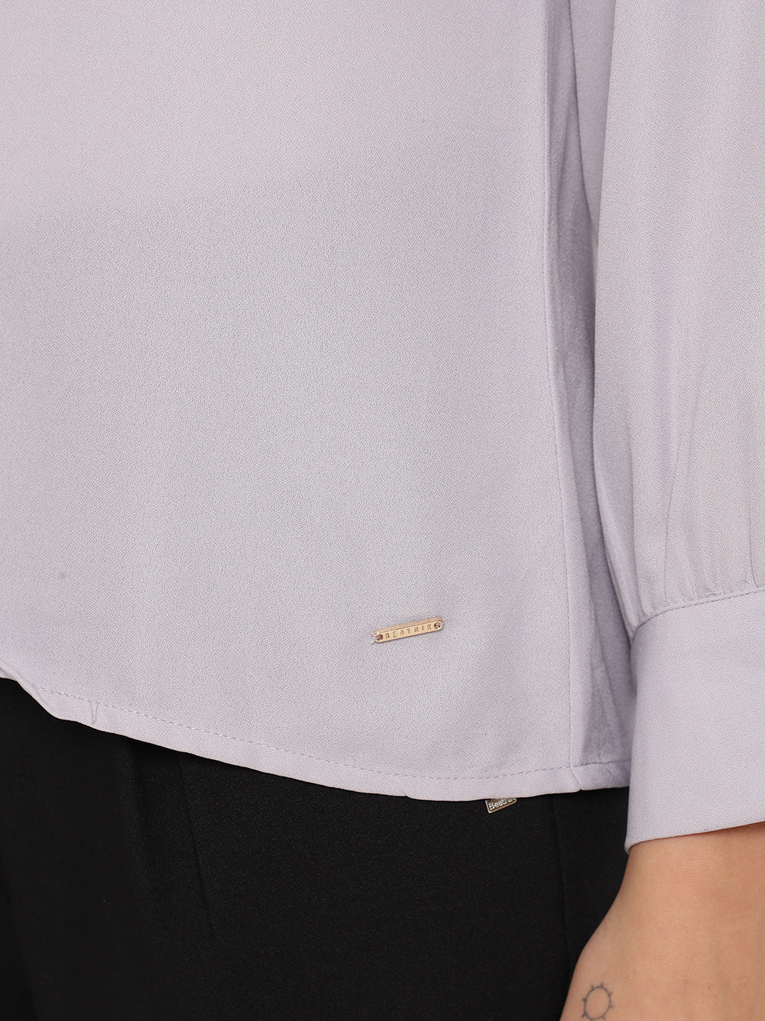 Beatnik Metallic Buttons with Peter Pan Collar Shirt Beatnik India