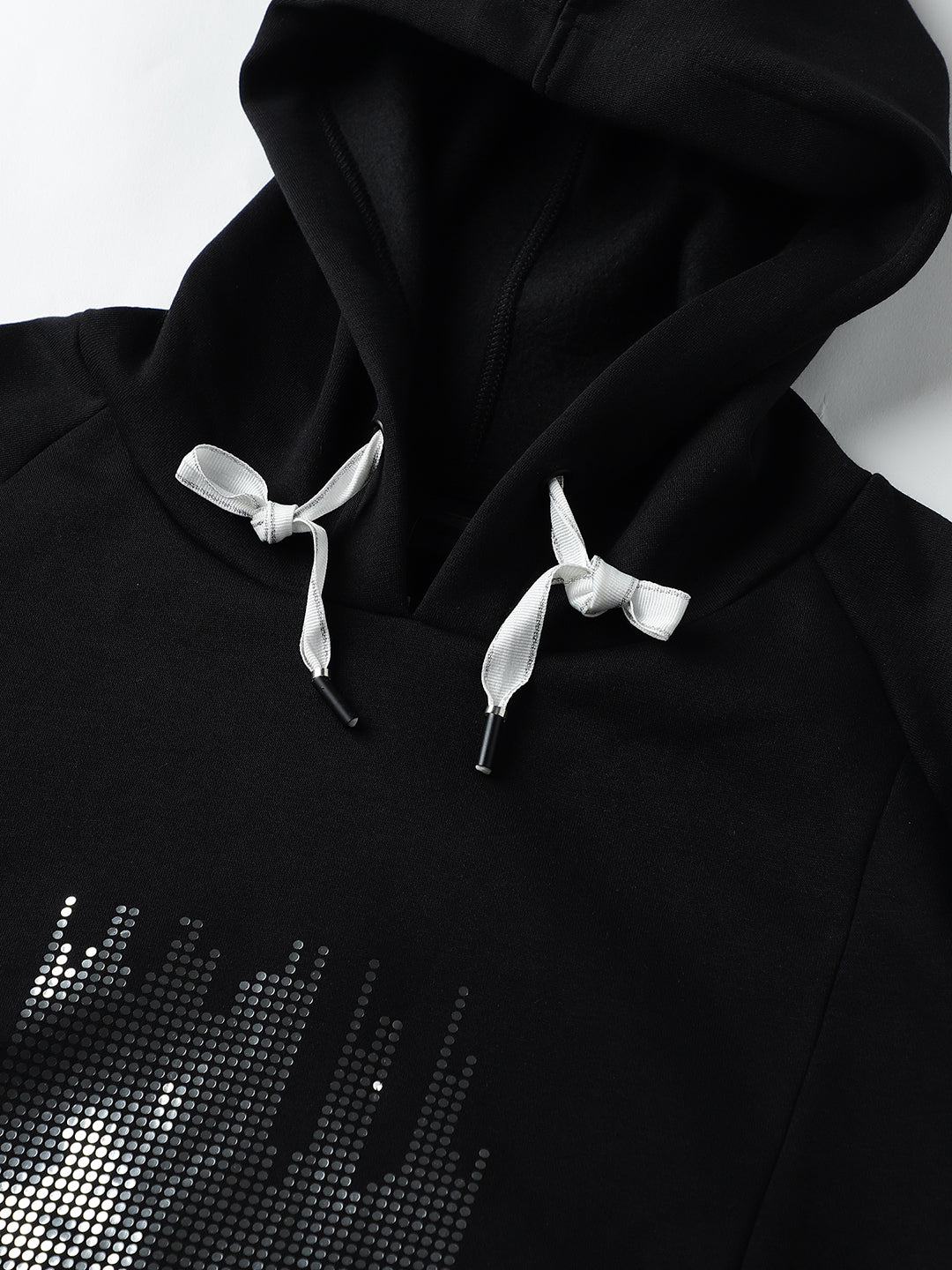 Beatnik Casual Wear V Neck Full Sleeve Hooded Black Sweatshirts Beatnik India