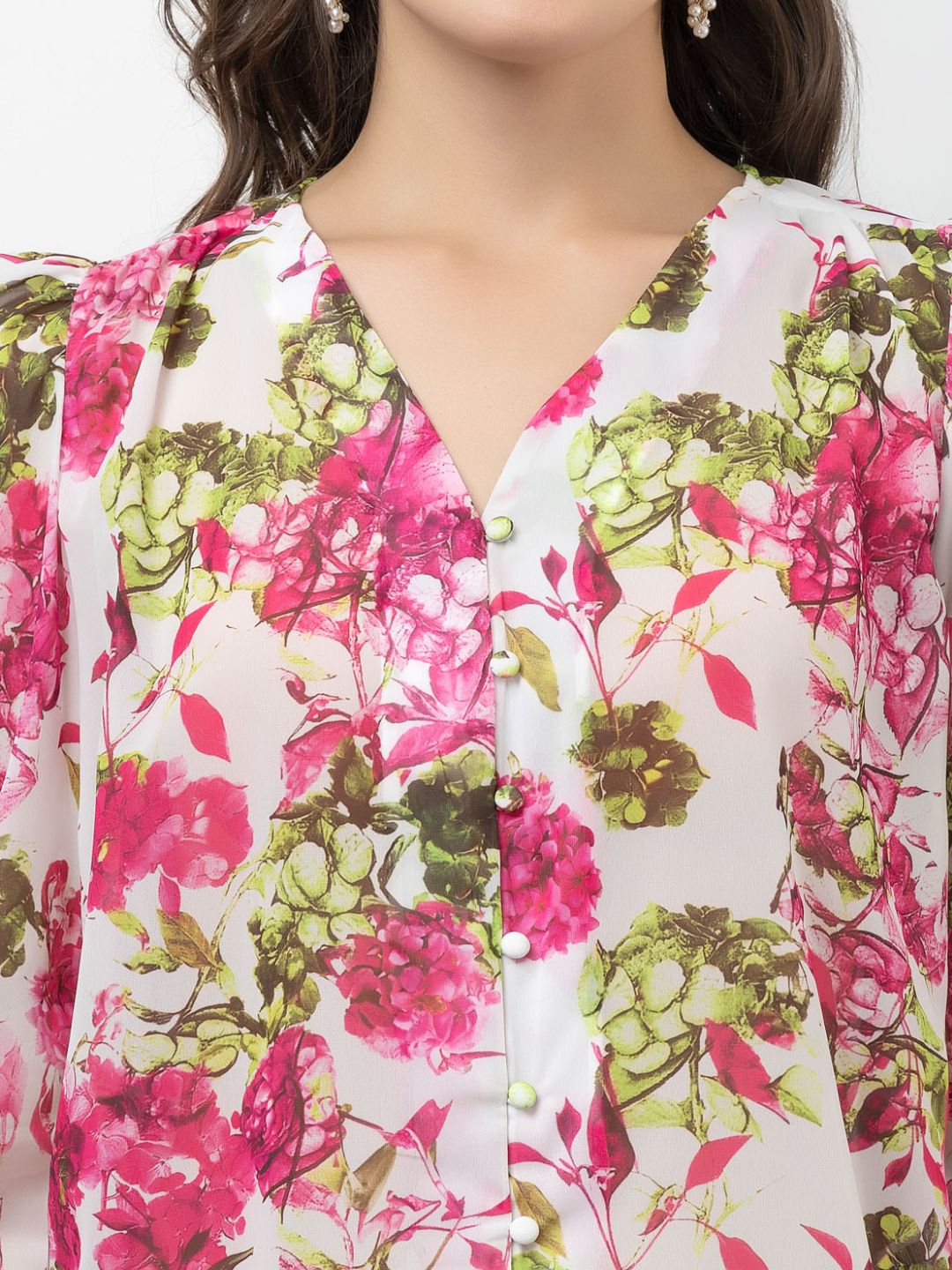 Beatnik Blouson Pink Hip Length Top Beatnik