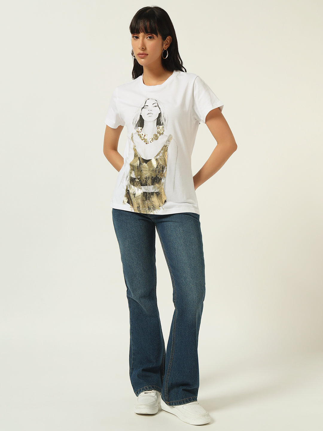 Beatnik White Screen Print T-shirt