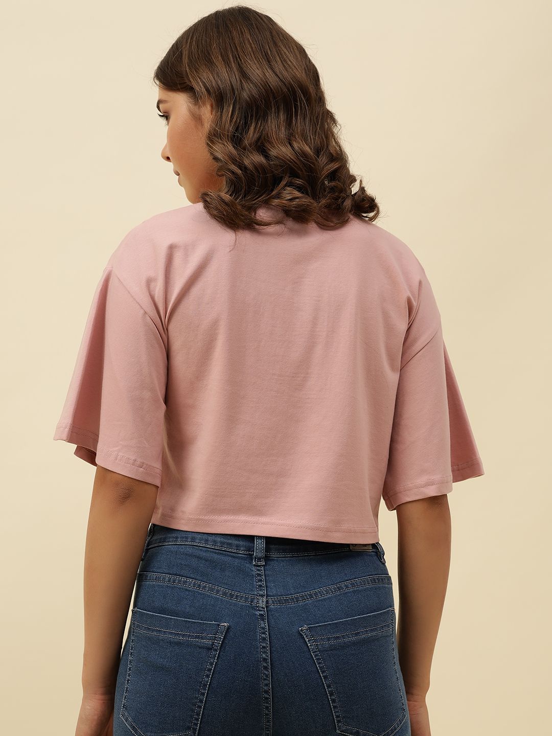 Typography Short Sleeve Pink T-Shirt Beatnik