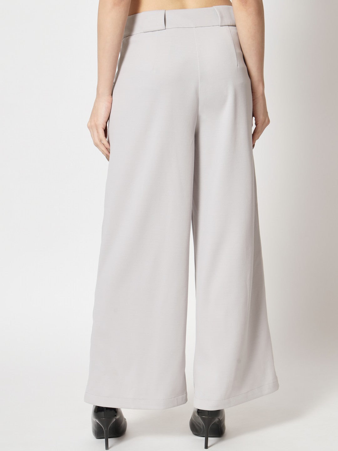 Beatnik Grey Flare Womens Trousers Beatnik India