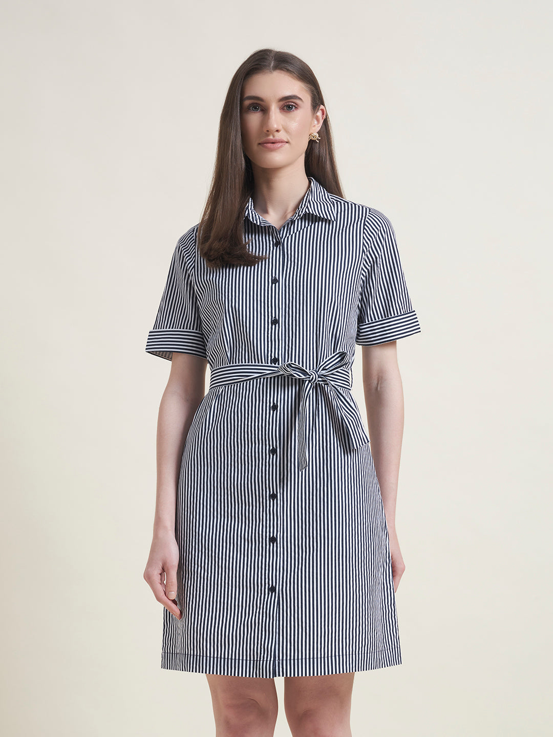 Navy Regular Shirt Dress for Women