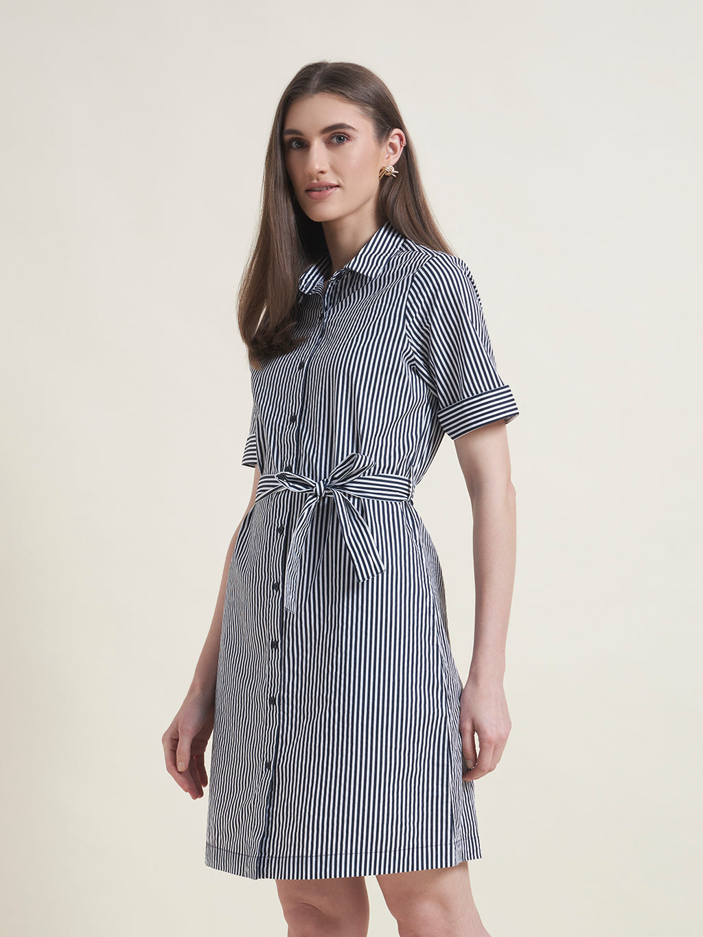 Navy Regular Shirt Dress for Women