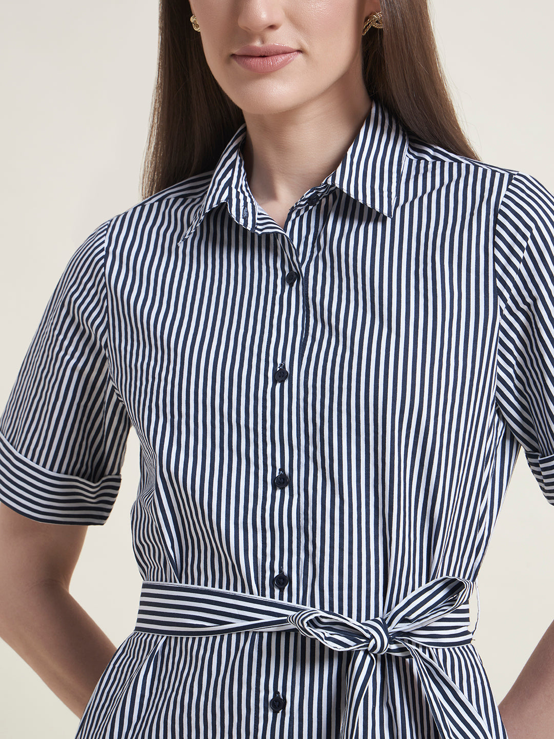 Navy Regular Shirt Dress for Women