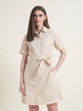 Yellow Regular Shirt Dress for Women