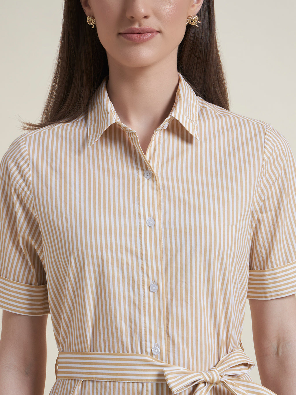 Yellow Regular Shirt Dress for Women