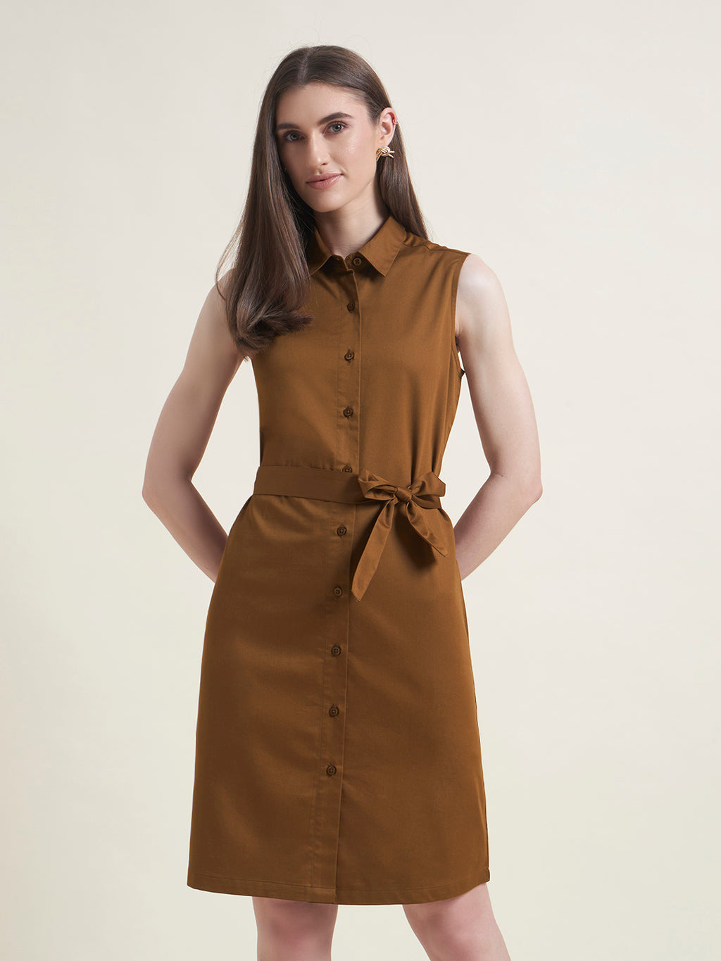 Beatnik Tan Shirt Dress for Women