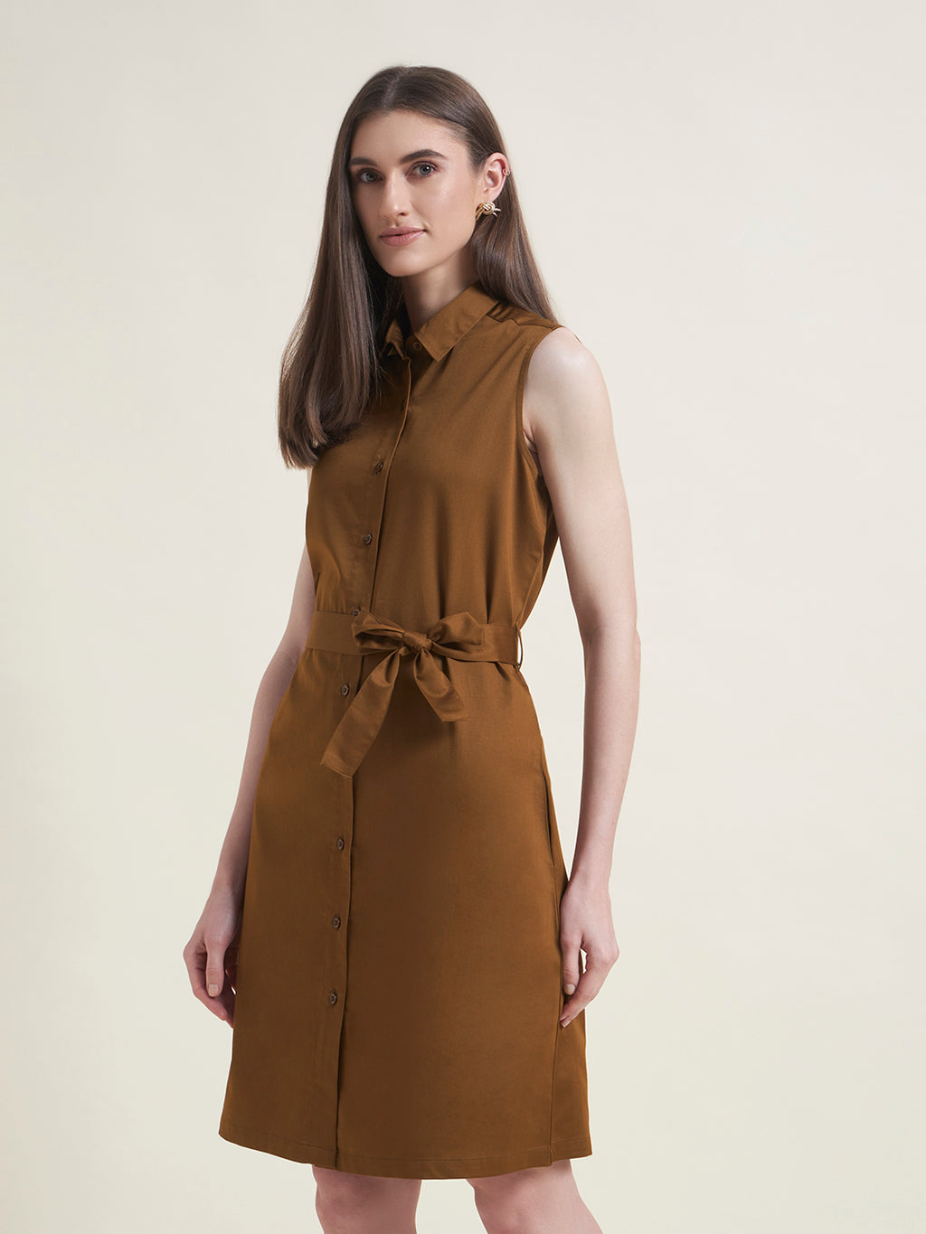 Beatnik Tan Shirt Dress for Women