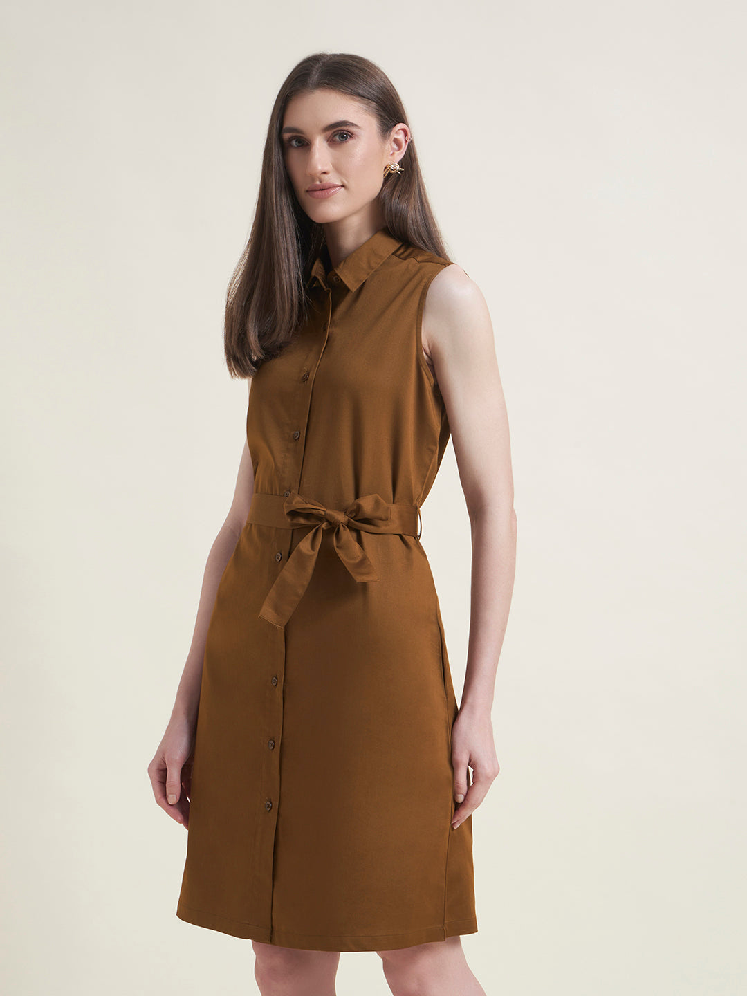 Beatnik Tan Shirt Dress for Women