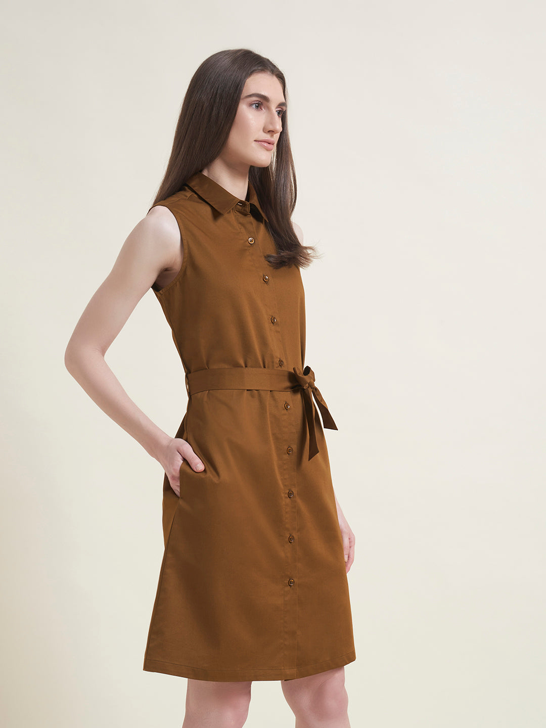 Beatnik Tan Shirt Dress for Women