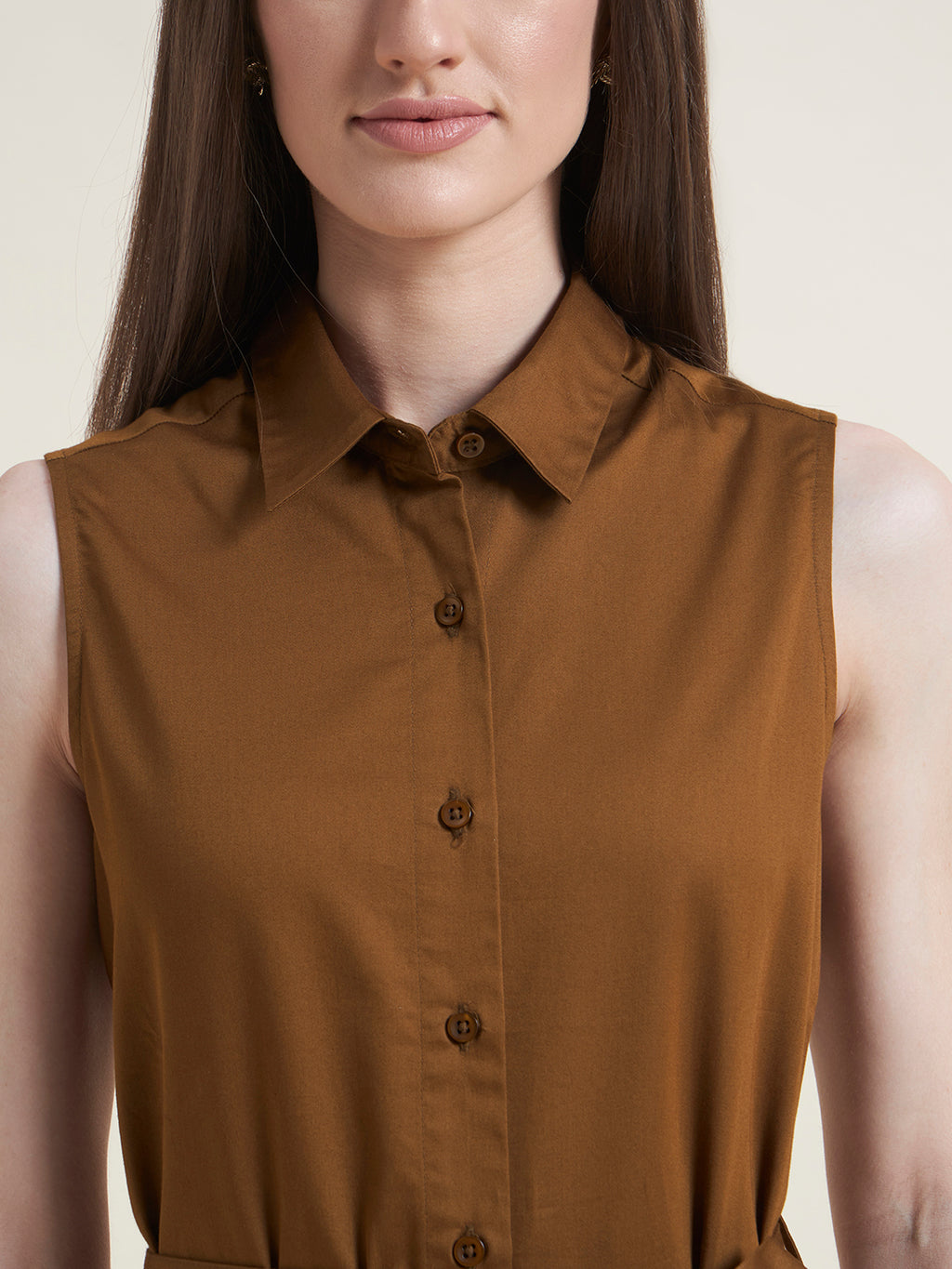 Beatnik Tan Shirt Dress for Women