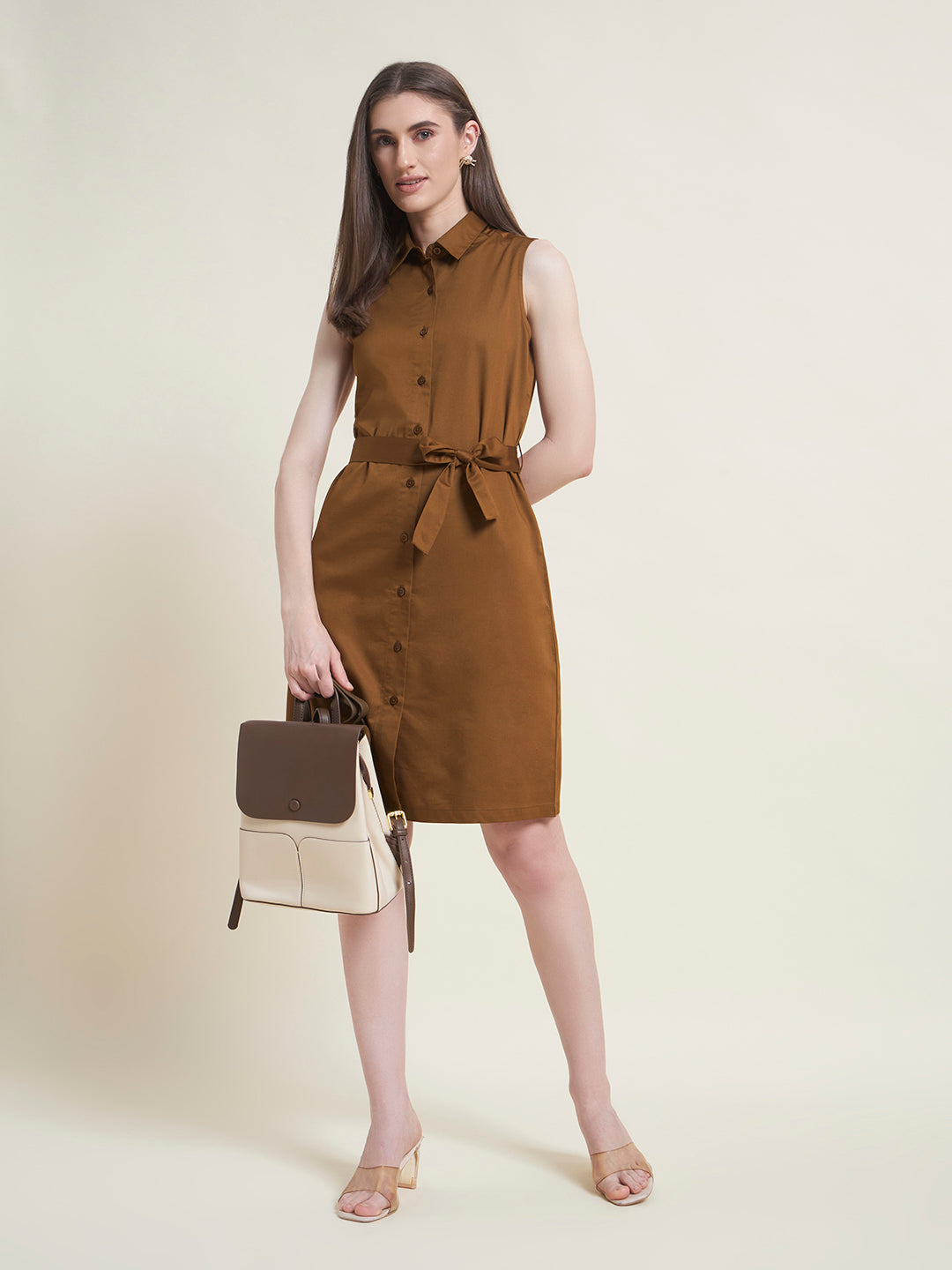 Beatnik Tan Shirt Dress for Women