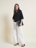 Black Oversized Women Western Shirt