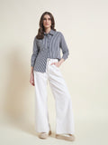 All-Day Comfort Navy Blue Striped Western Shirt
