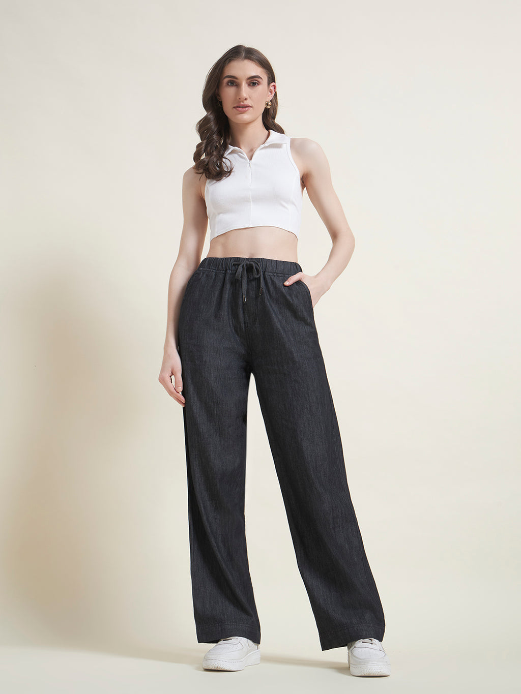 Beatnik Charcoal Flared Trousers
