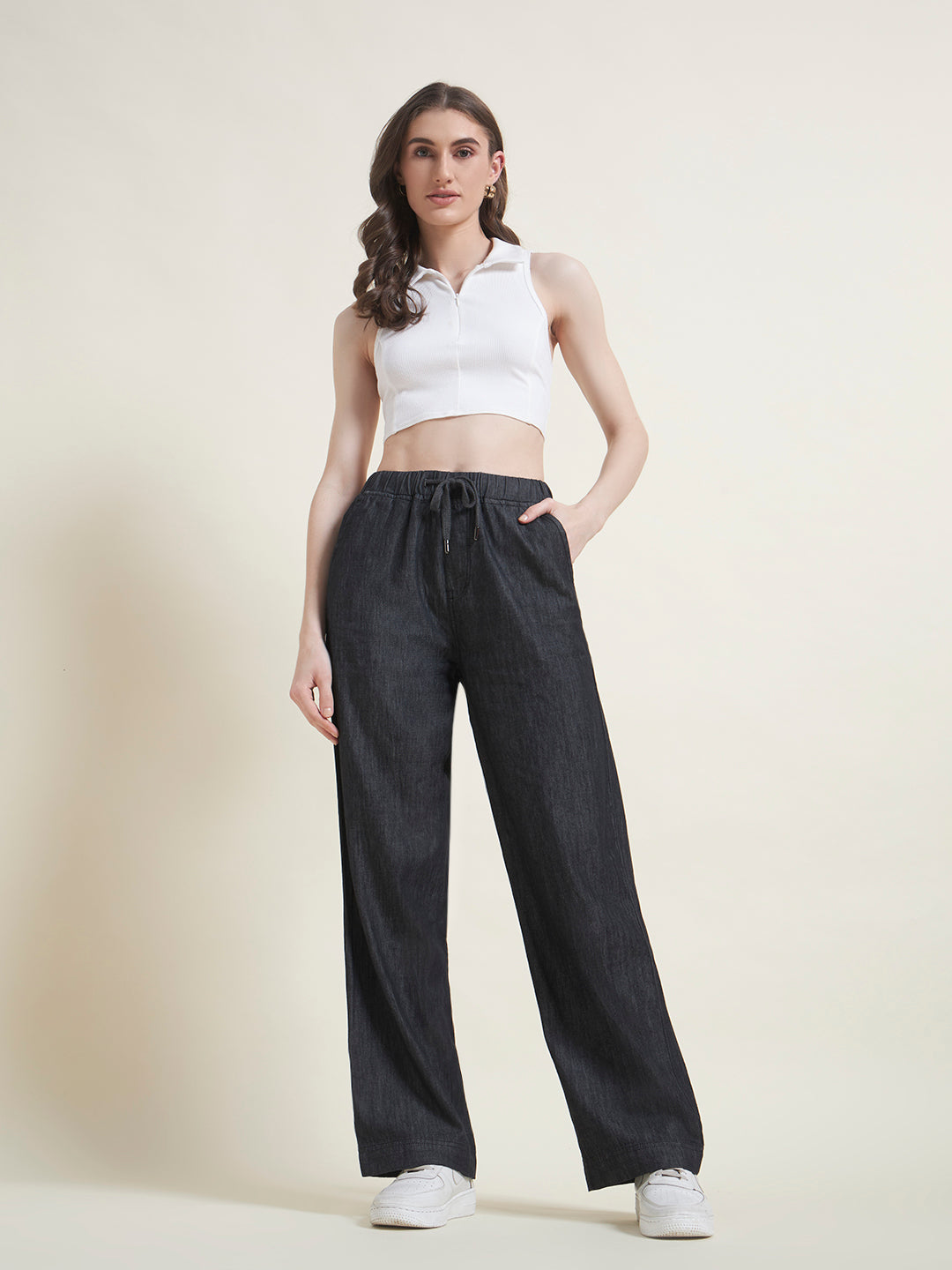 Beatnik Charcoal Flared Trousers