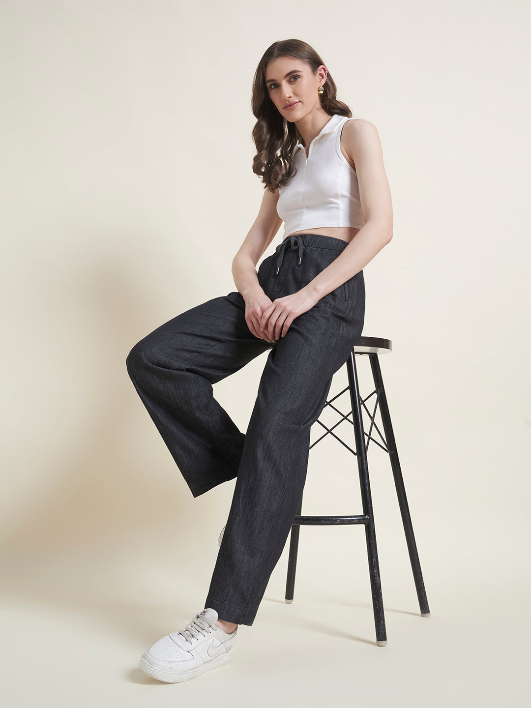 Beatnik Charcoal Flared Trousers