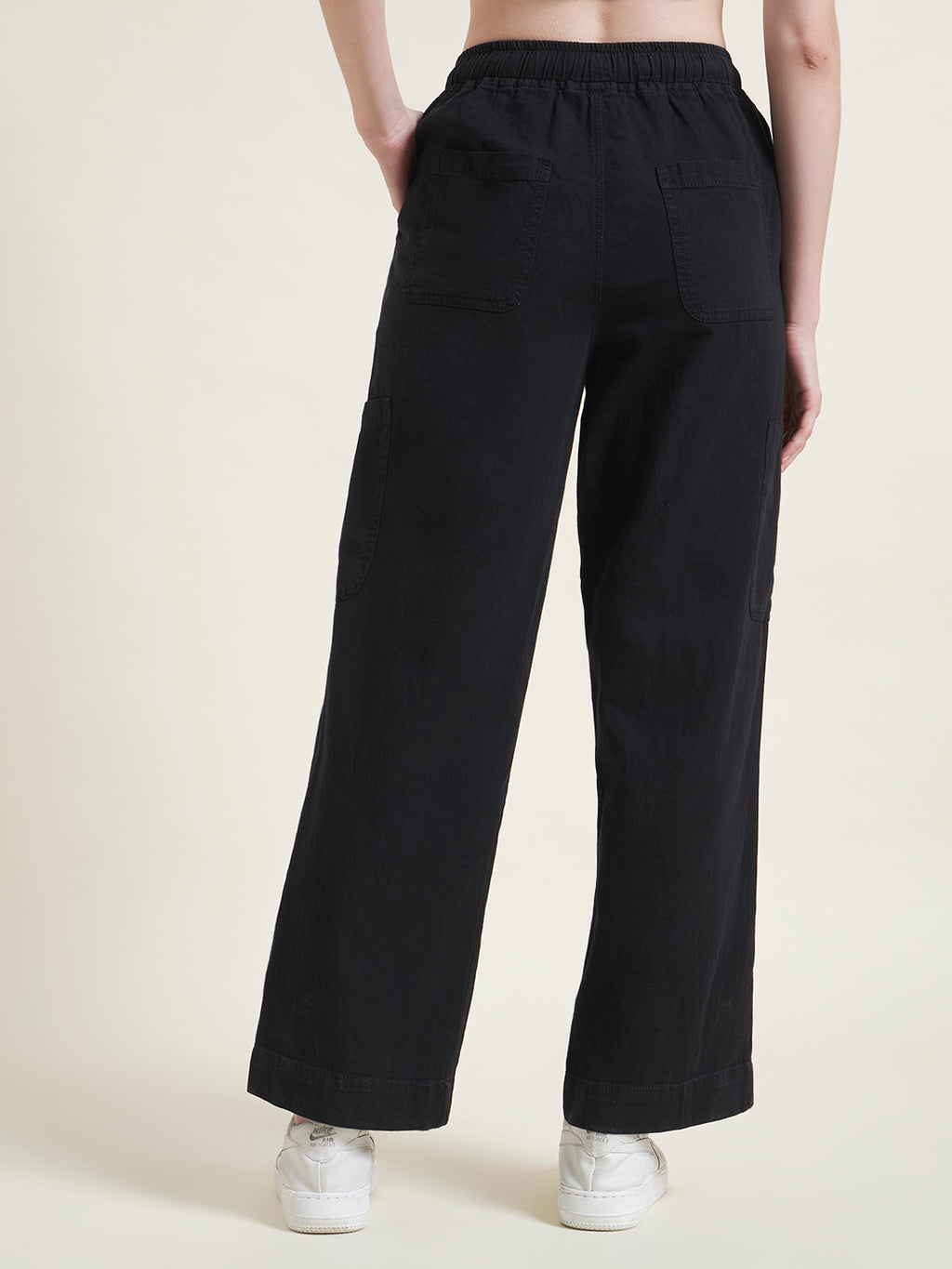 Black Cargo Trousers for Women