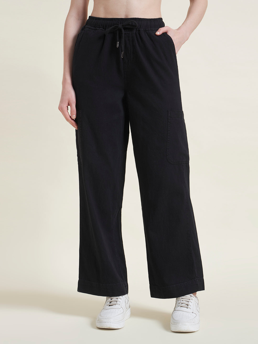 Black Cargo Trousers for Women