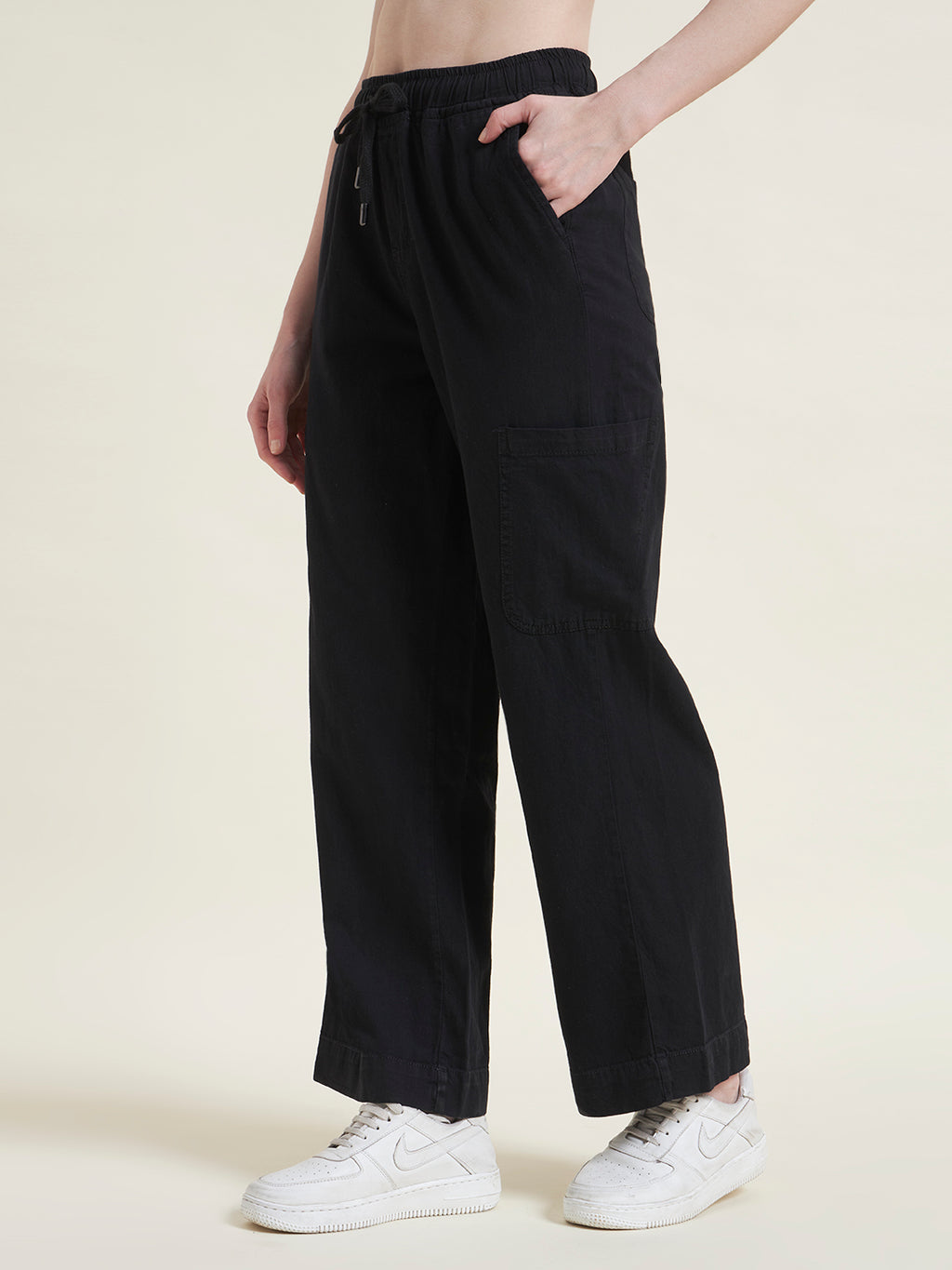 Black Cargo Trousers for Women