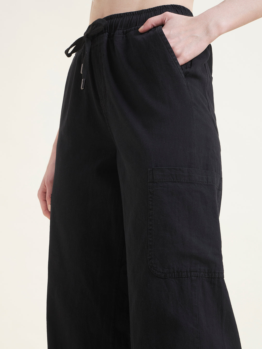Black Cargo Trousers for Women