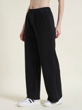 Black Flared Pants Regular Trousers for Women
