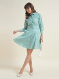 Beatnik Women Striped Cotton Belted Dress
