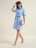 Beatnik Blue Shirt Dress for Women