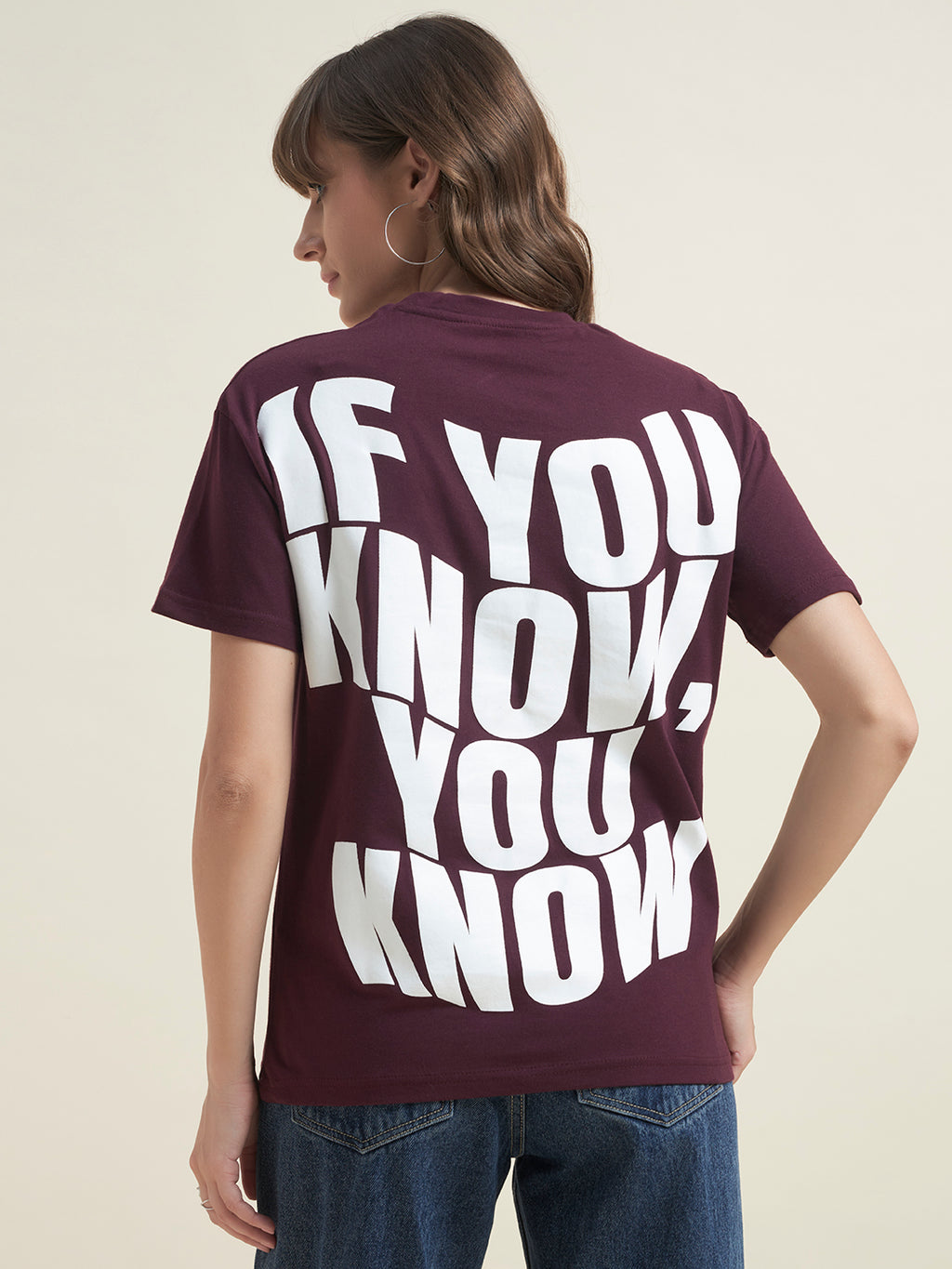 Beatnik Maroon T-Shirt for Women