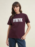 Beatnik Maroon T-Shirt for Women
