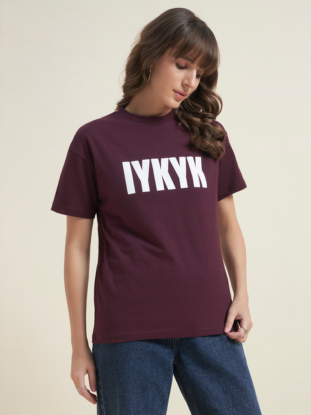 Beatnik Maroon T-Shirt for Women