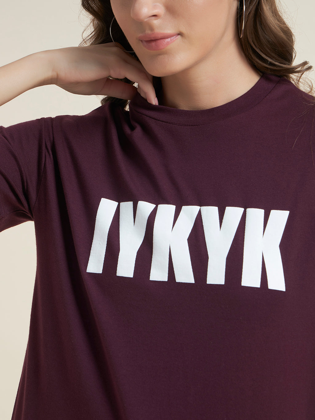 Beatnik Maroon T-Shirt for Women