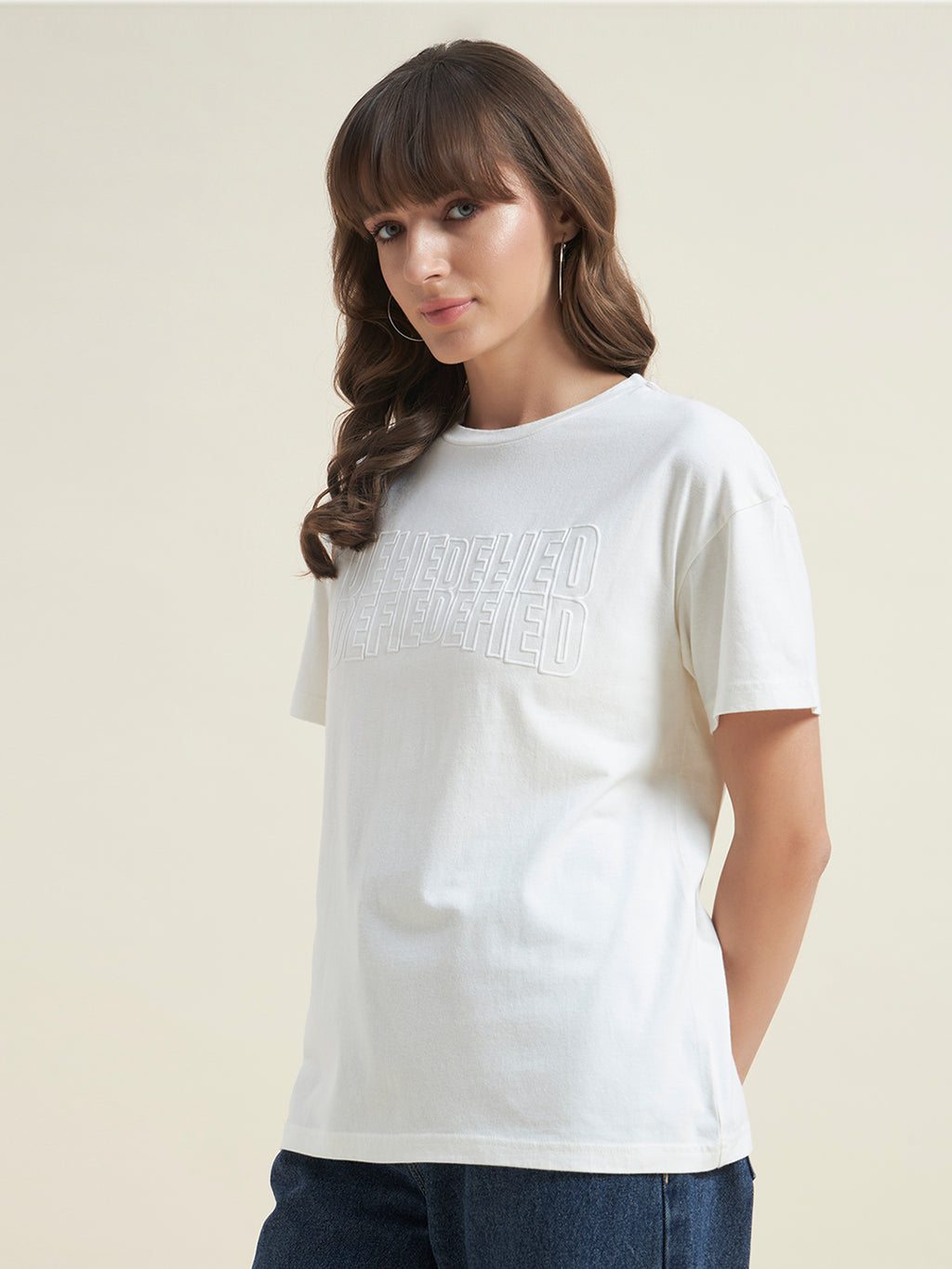 Beatnik White Stylish Everyday Wear T-Shirt for Women