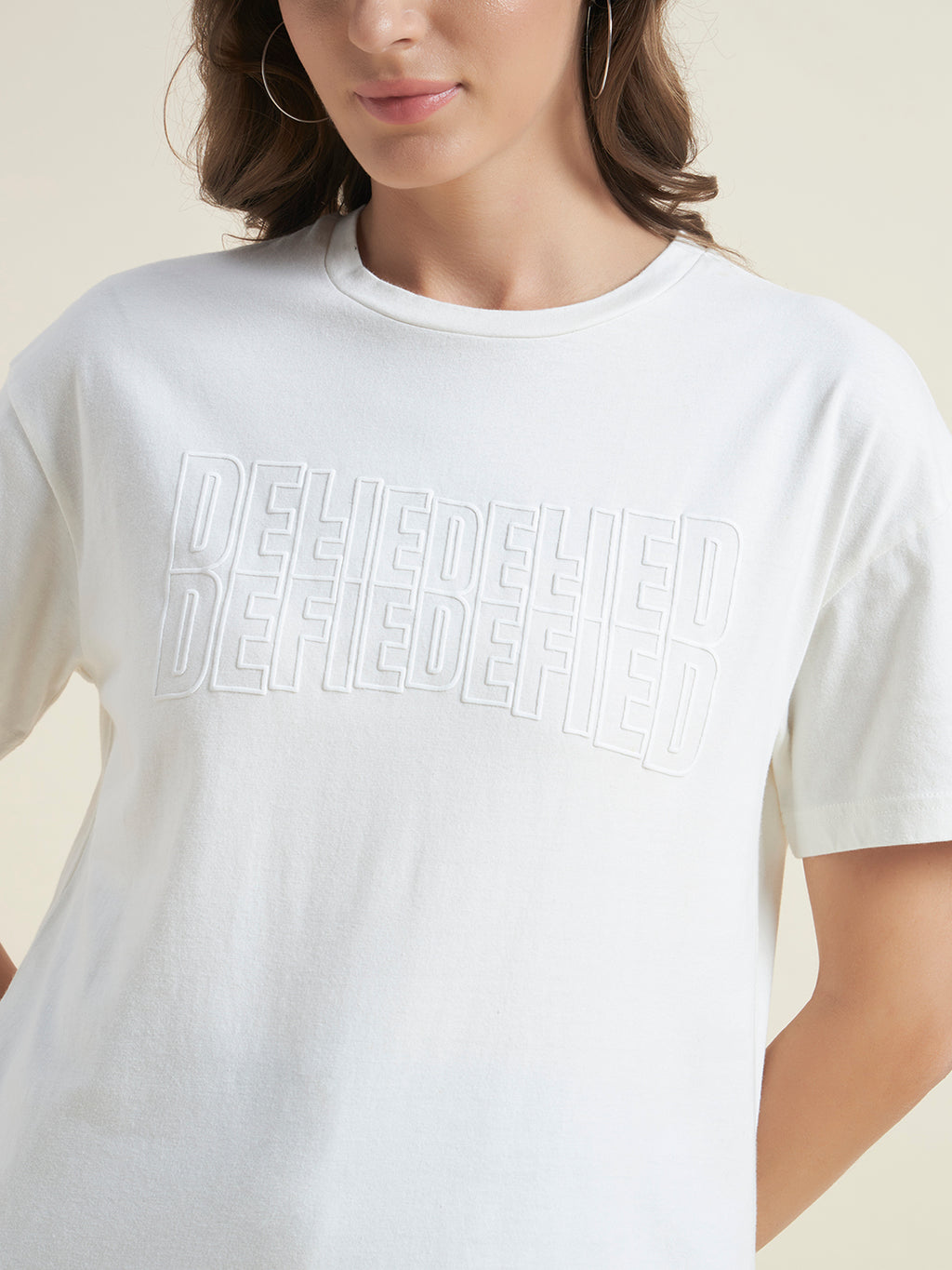 Beatnik White Stylish Everyday Wear T-Shirt for Women