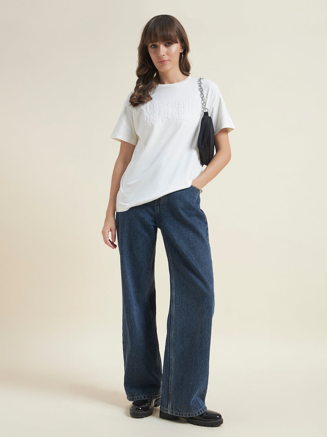 Beatnik White Stylish Everyday Wear T-Shirt for Women