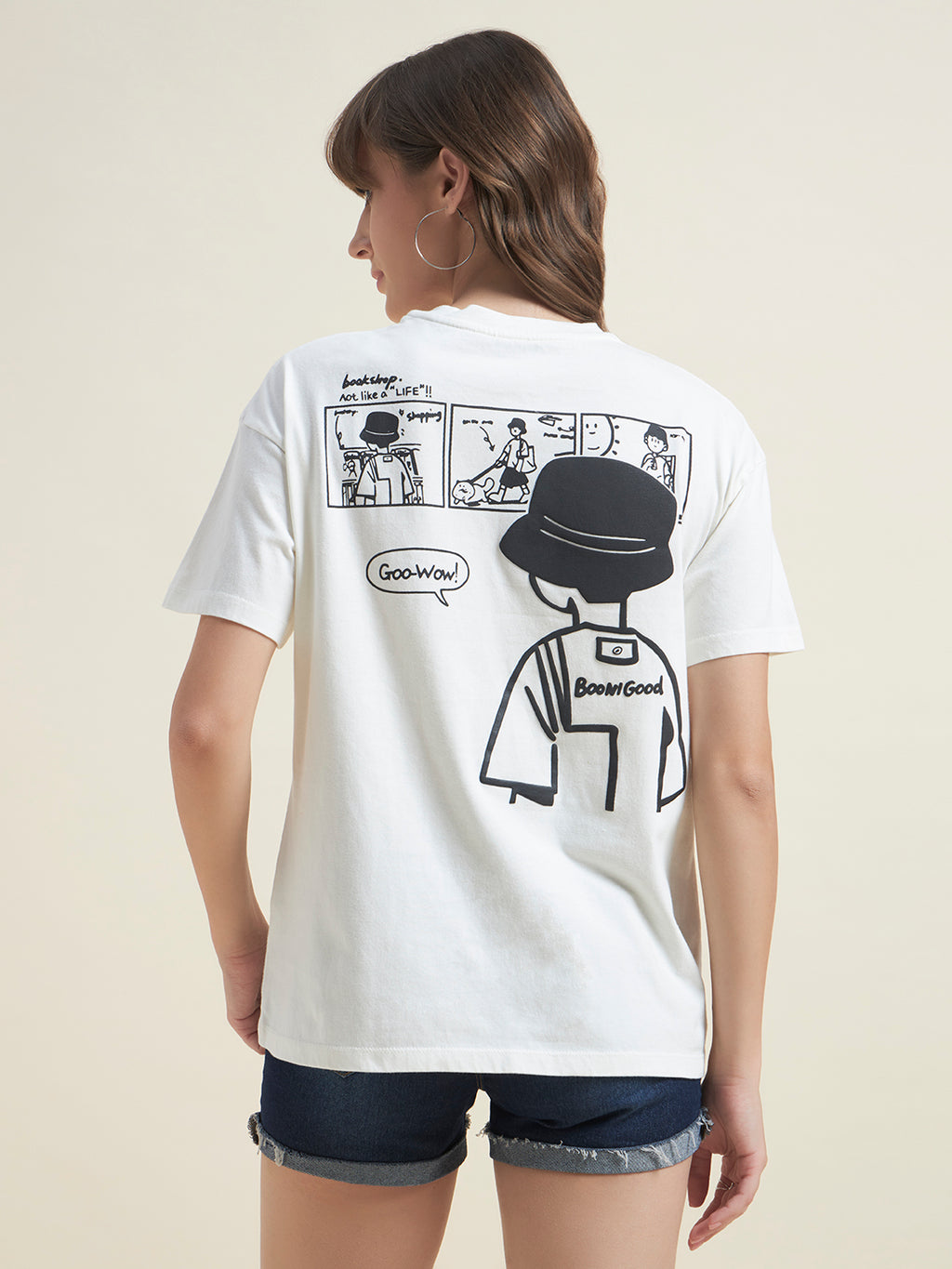 Beatnik White Comfortable T-Shirt for Women